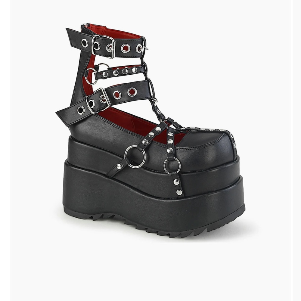 Demonia bear 28 Black Platform Gothic Shoes